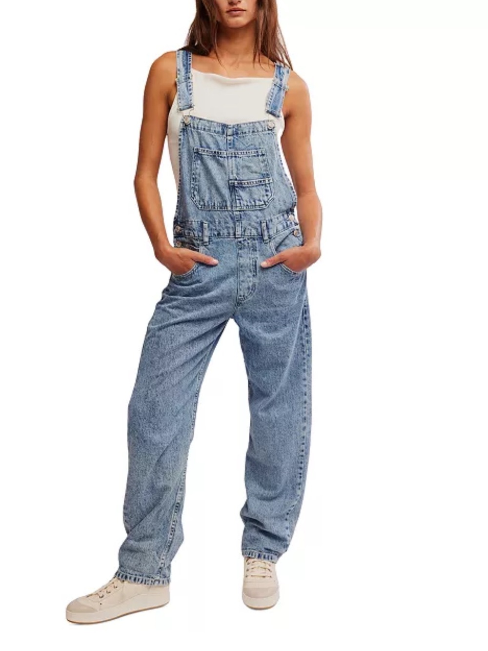 We The Free Ziggy Cotton Denim Overalls